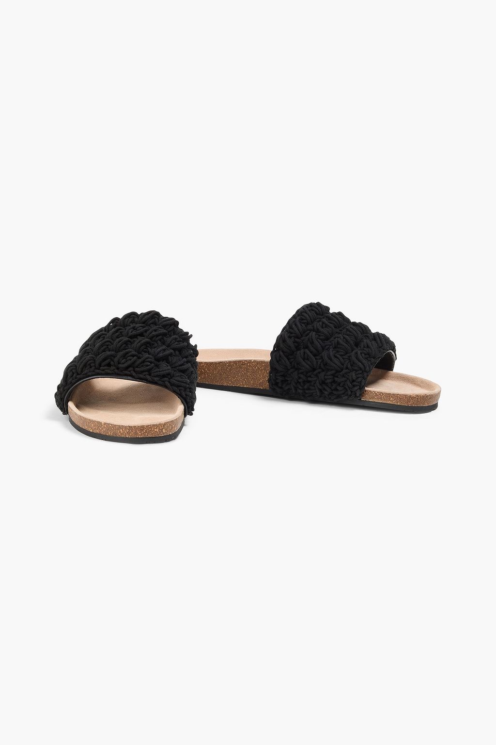 JW ANDERSON かぎ針編み&レザー スライドサンダル
