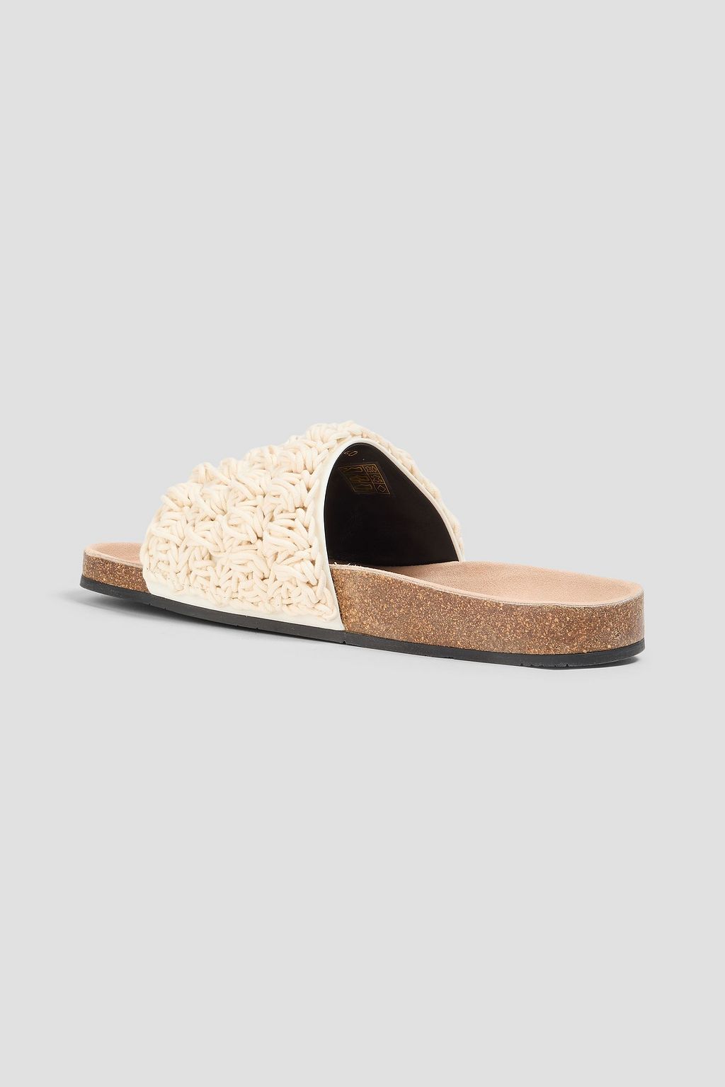 JW ANDERSON かぎ針編み&レザー スライドサンダル