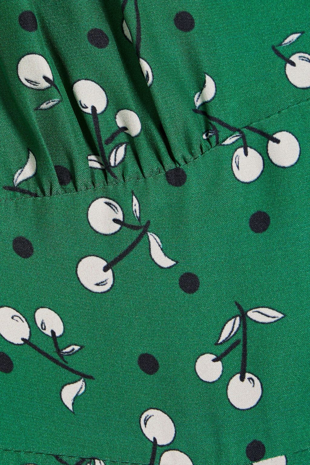 HVN Morgan printed silk dress