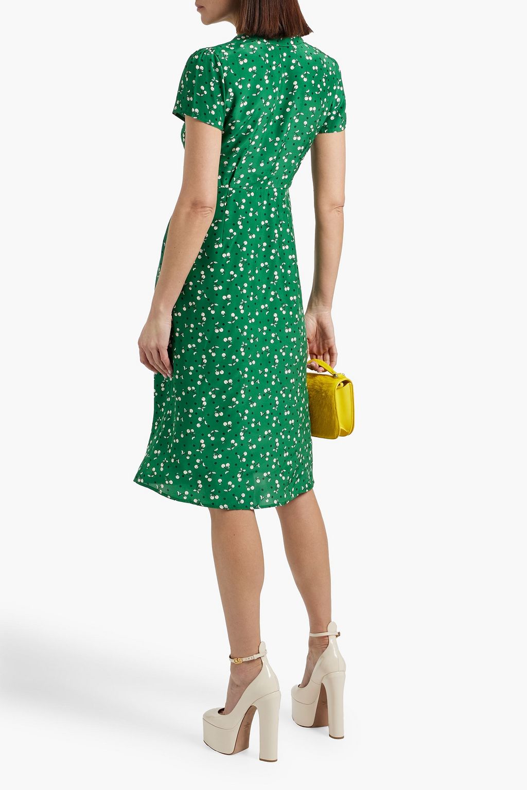 HVN Morgan printed silk dress