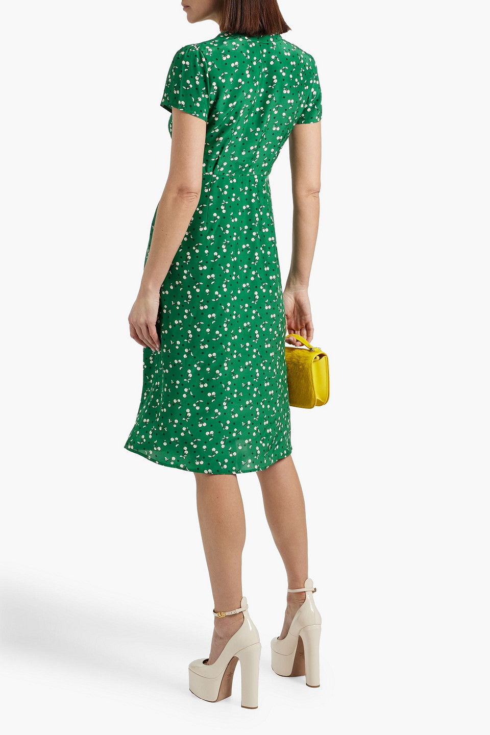 HVN MORGAN PRINTED SILK DRESS
