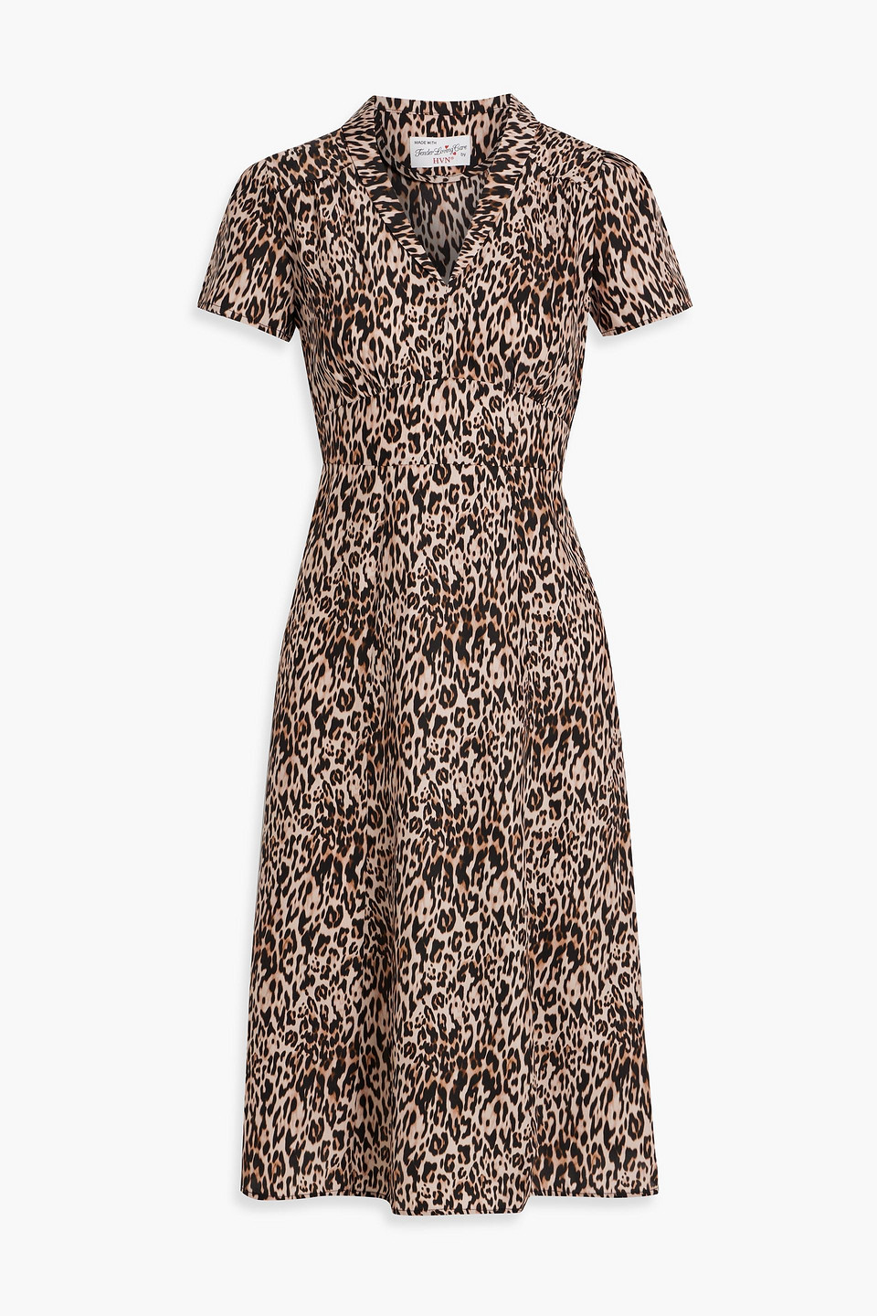 Hvn Morgan Leopard-print Silk Dress In Brown