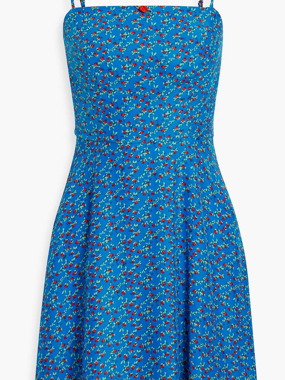 nora floral-print silk mini dress