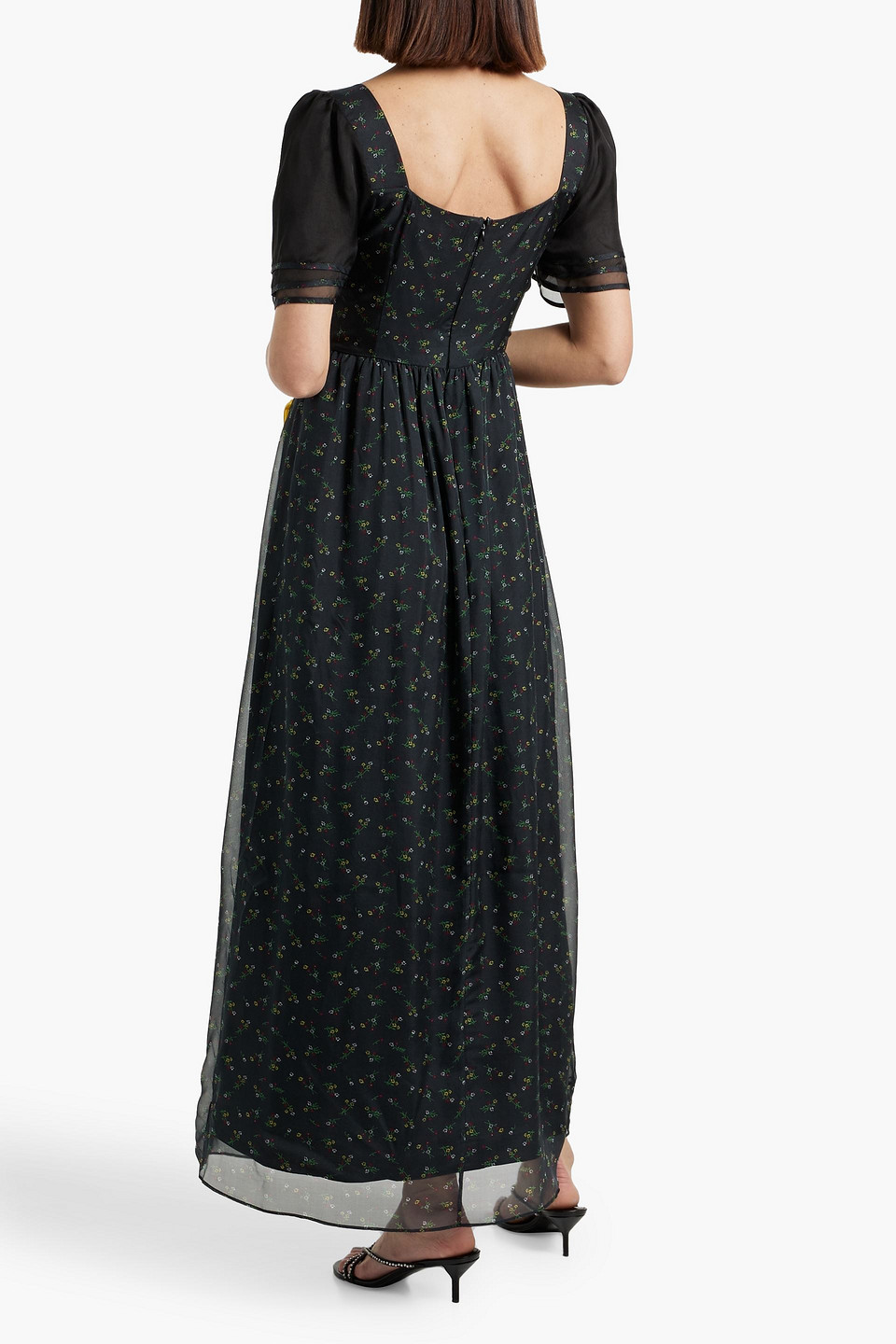 HVN FROMER FLORAL-PRINT SILK-CHIFFON MAXI DRESS