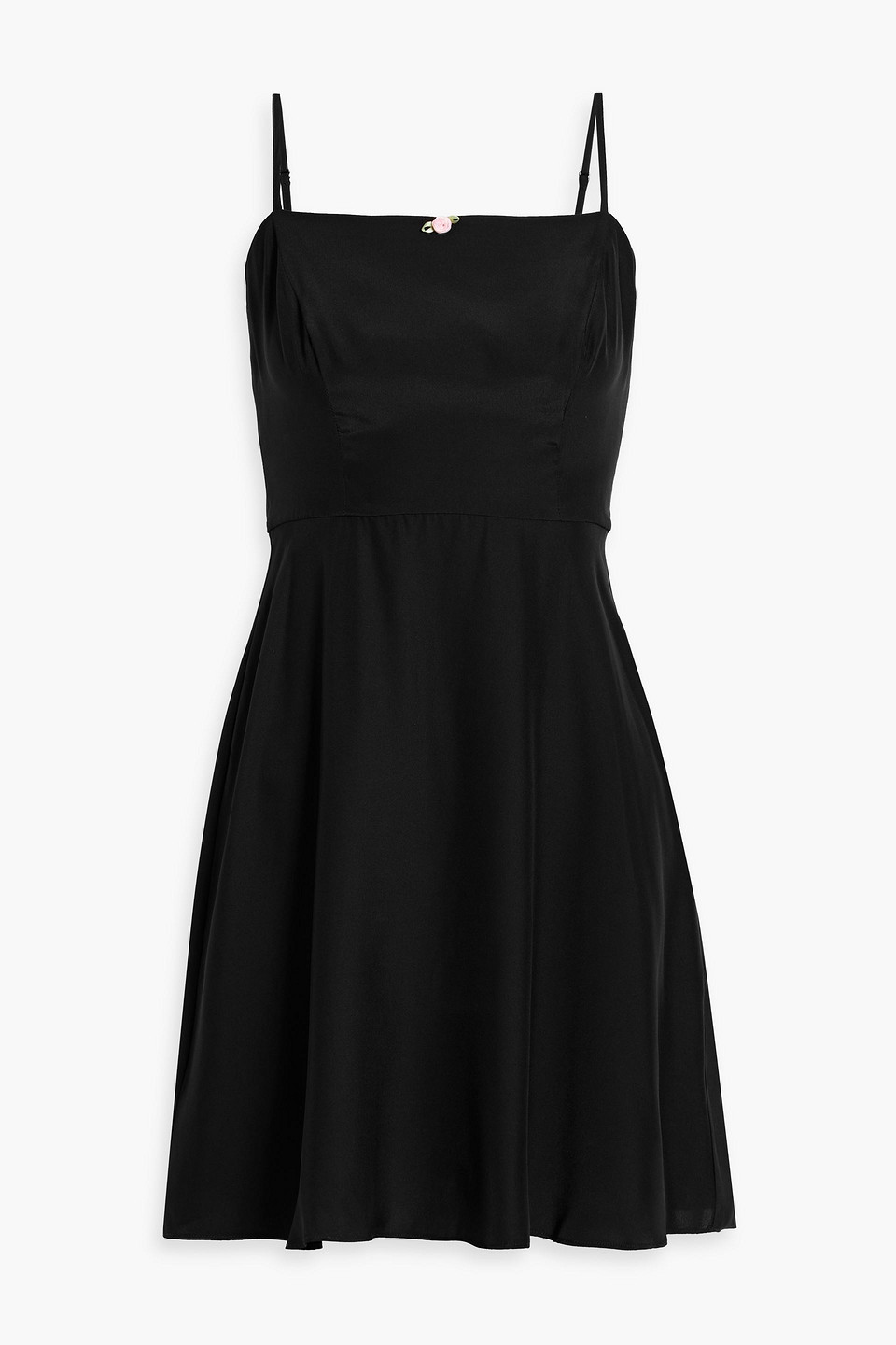 Hvn Nora Silk Mini Dress In Black