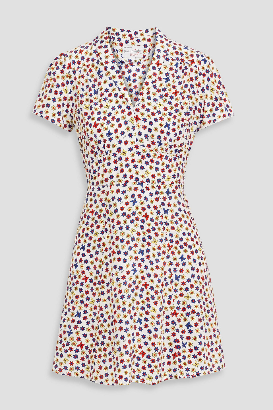 Hvn Morgan Floral-print Silk Mini Dress In Multicolor