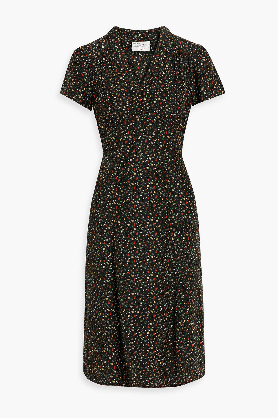 Hvn Morgan Printed Silk Dress In Black