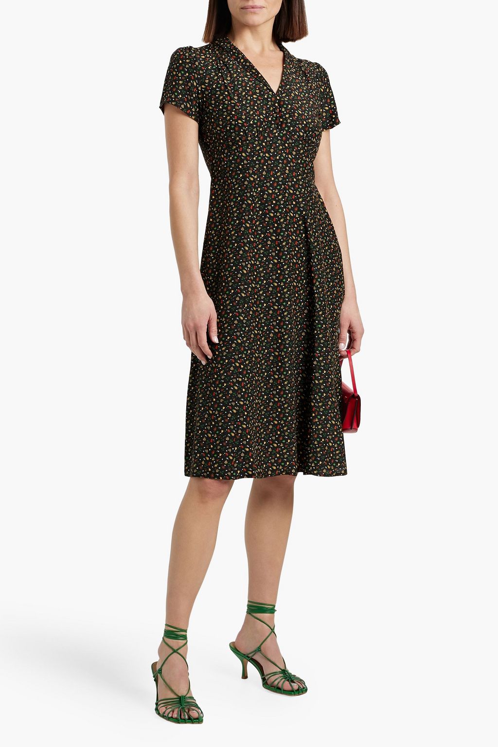 HVN Morgan printed silk dress