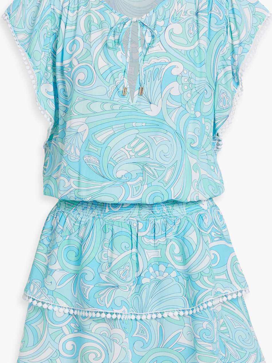 ker tiered paisley-print voile mini dress