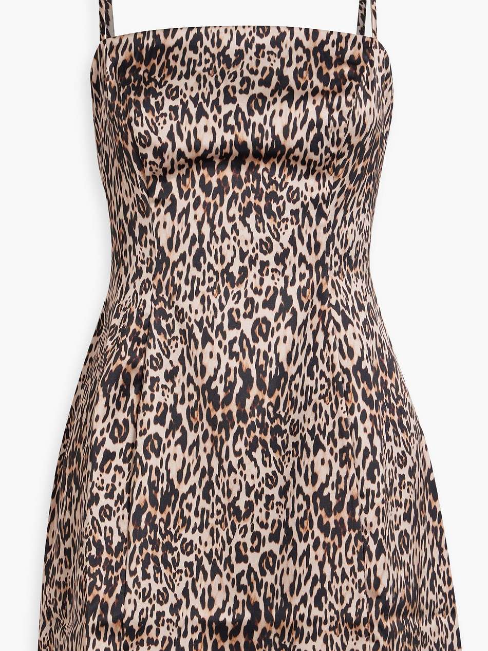 mia leopard-print satin mini dress