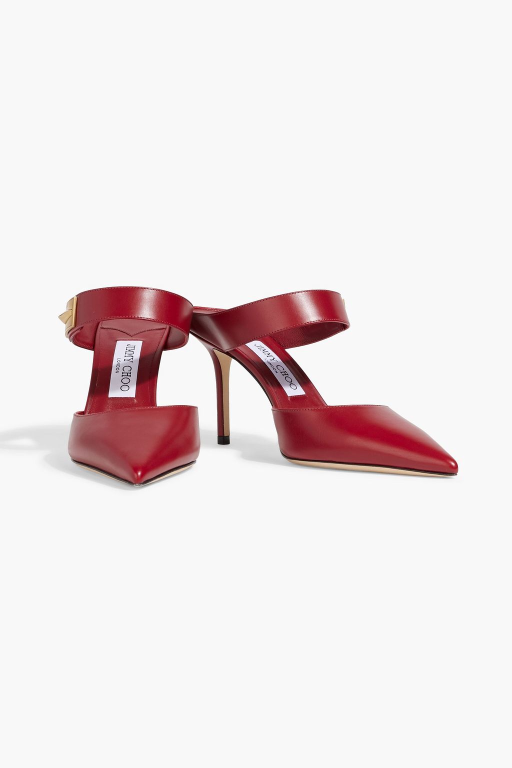 JIMMY CHOO Nell 85 embellished leather mules