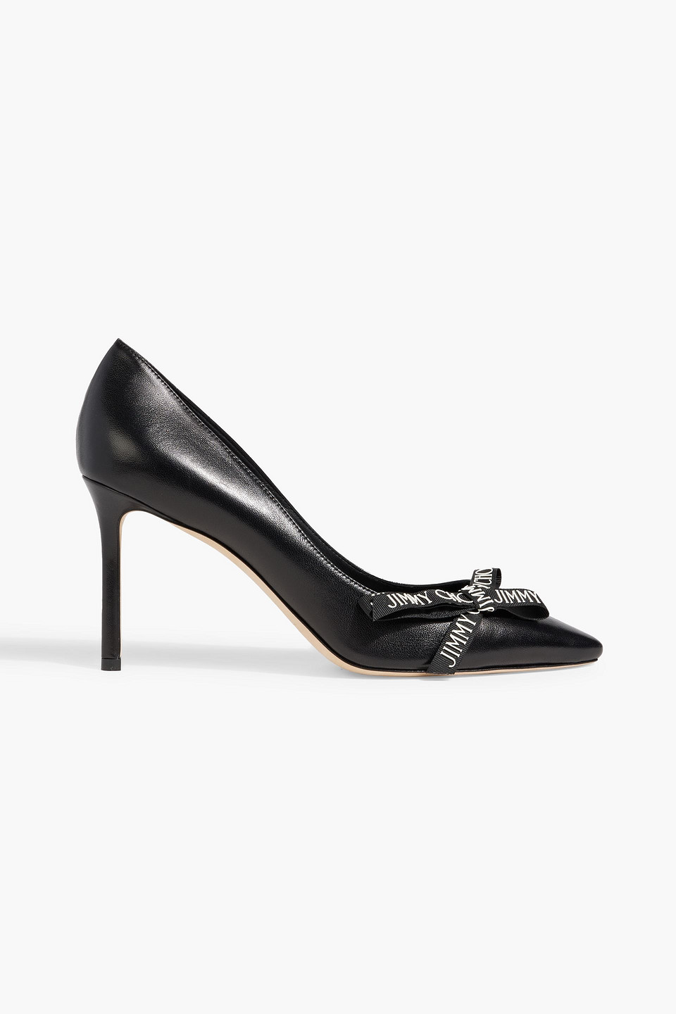 Jimmy Choo Romy 85 Bow-detailed Leather Pumps In Black