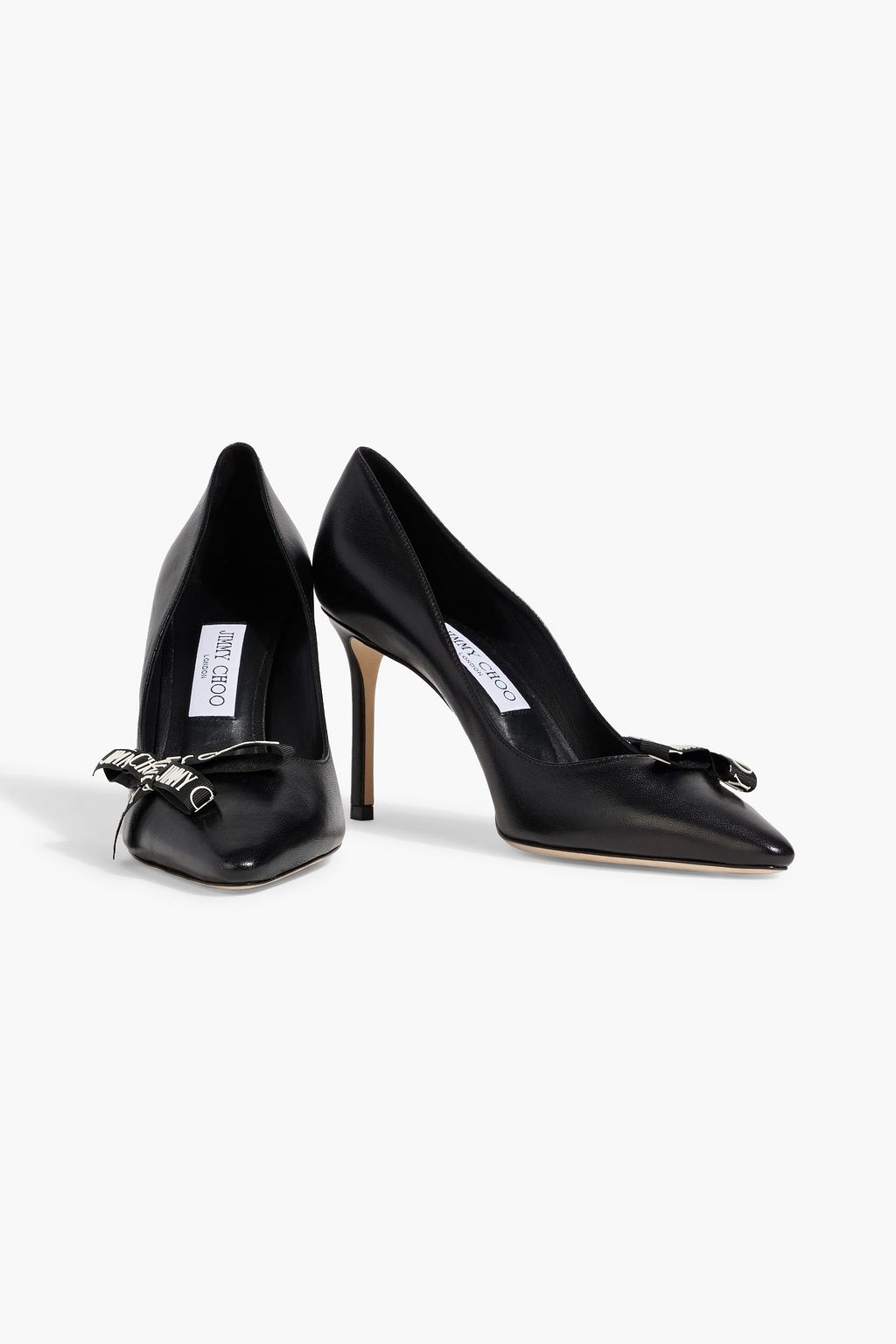 JIMMY CHOO Romy 85 bow-detailed leather pumps | THE OUTNET JIMMY CHOO Romy 85 bow-detailed leather pumps | THE OUTNET