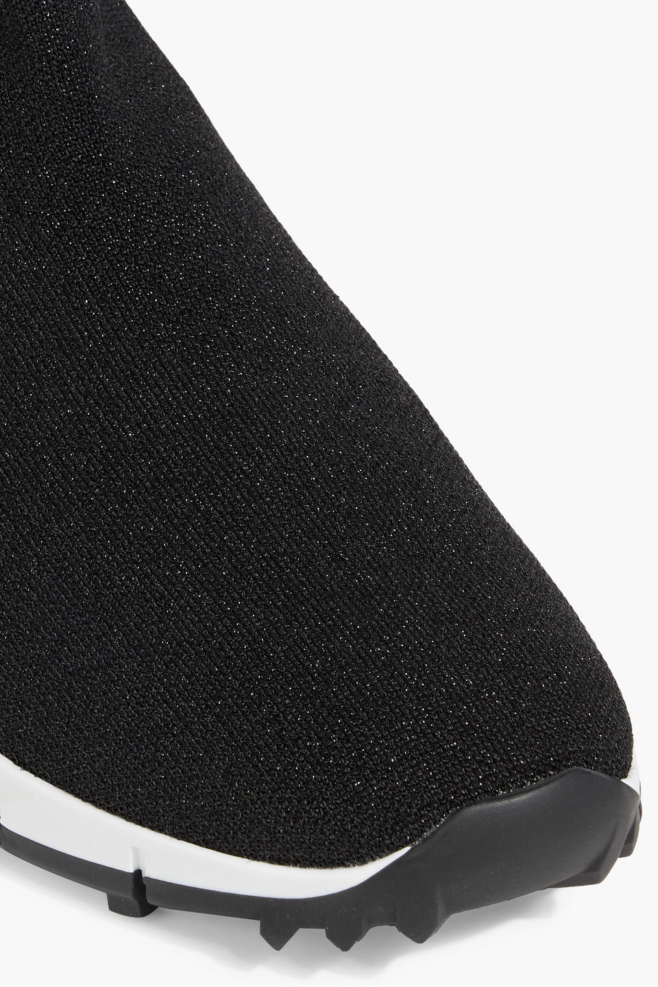 Jimmy Choo Verona Metallic Stretch-knit Slip-on Sneakers