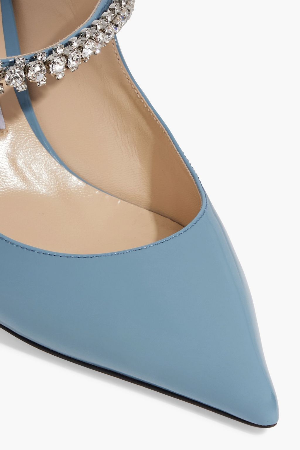 JIMMY CHOO Bing 65 crystal-embellished patent-leather mules