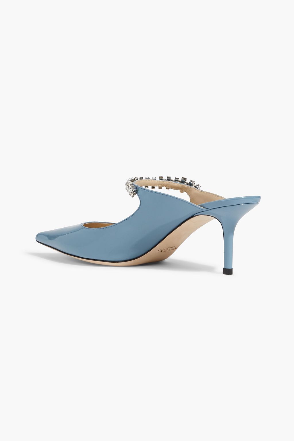 JIMMY CHOO Bing 65 crystal-embellished patent-leather mules