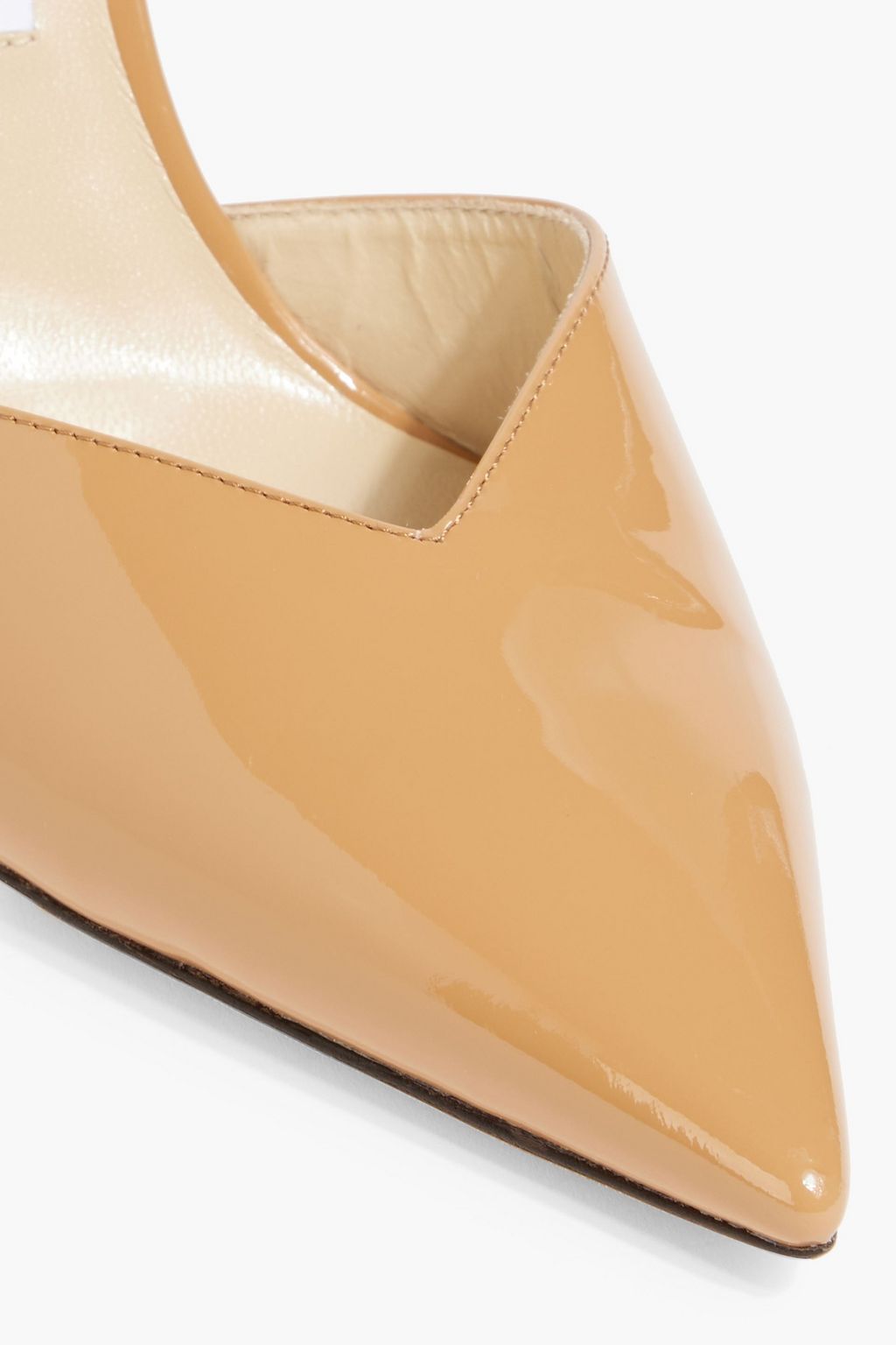 JIMMY CHOO Saeda 100 crystal-embellished patent-leather pumps