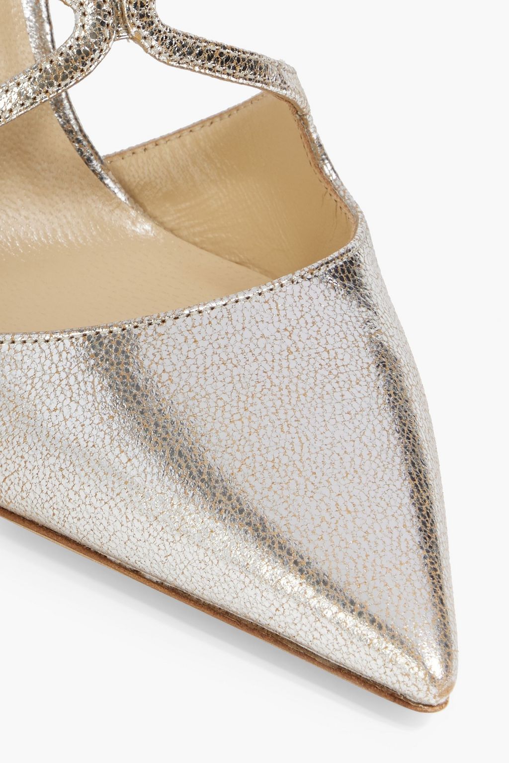 JIMMY CHOO Azia 95 metallic textured-leather pumps