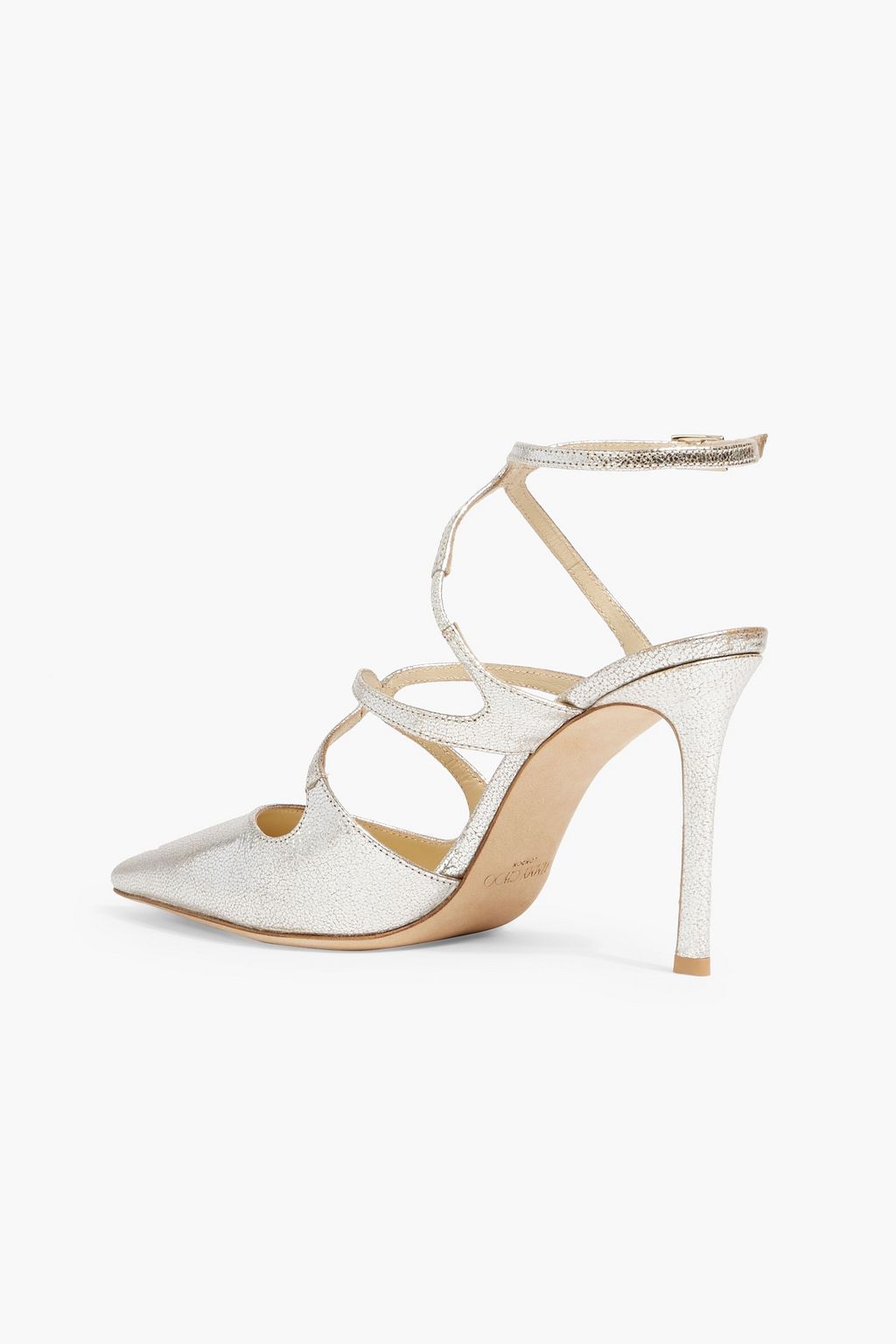JIMMY CHOO Azia 95 metallic textured-leather pumps