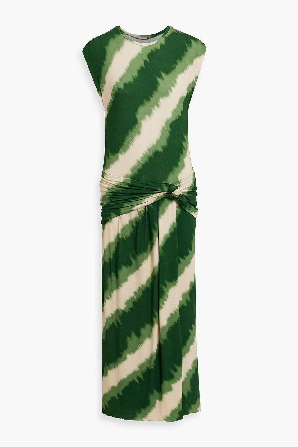 JOHANNA ORTIZ WRAPPED IN COLOR KNOTTED PRINTED STRETCH-JERSEY MAXI DRESS