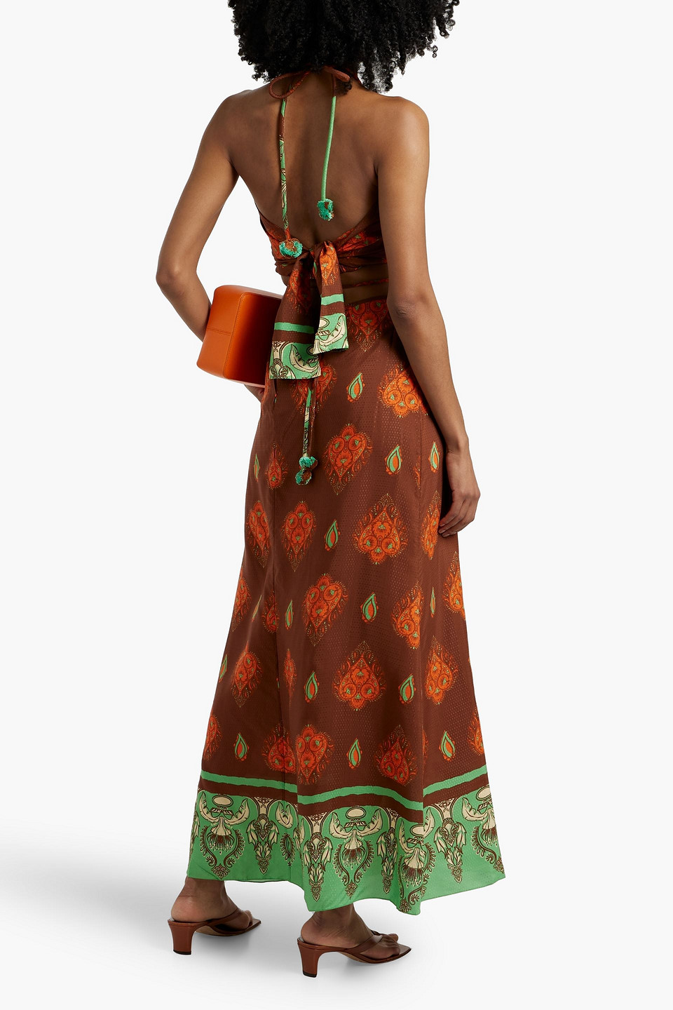JOHANNA ORTIZ GUARDIAN OF WISDOM PRINTED JACQUARD MAXI SKIRT AND TOP SET