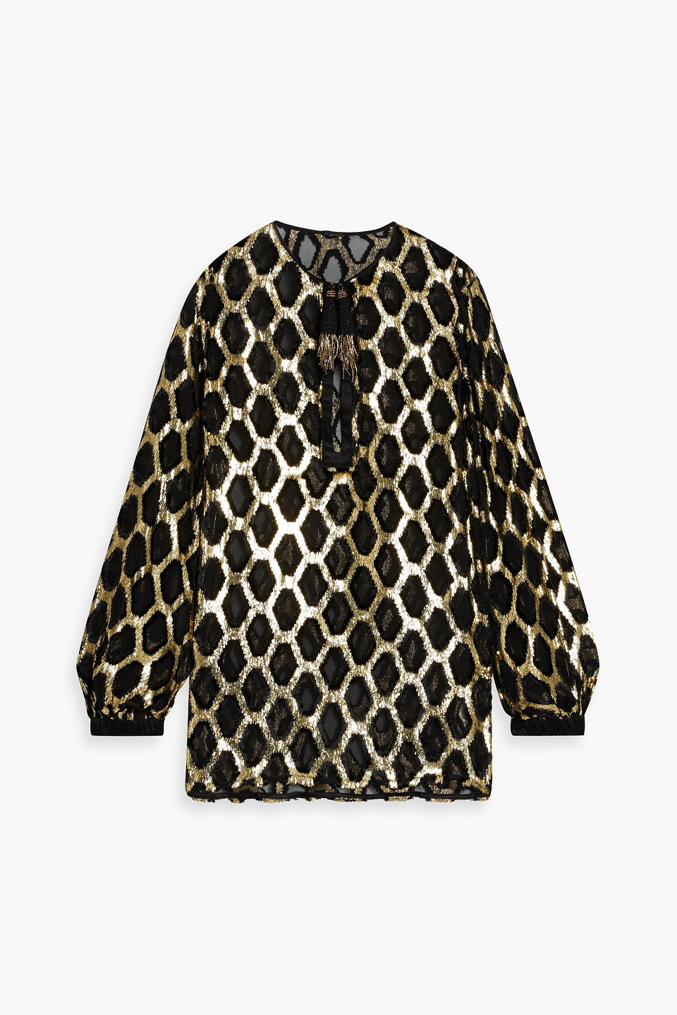 Johanna Ortiz Bold Simplicity Metallic Fil Coupé Chiffon Blouse In Multi
