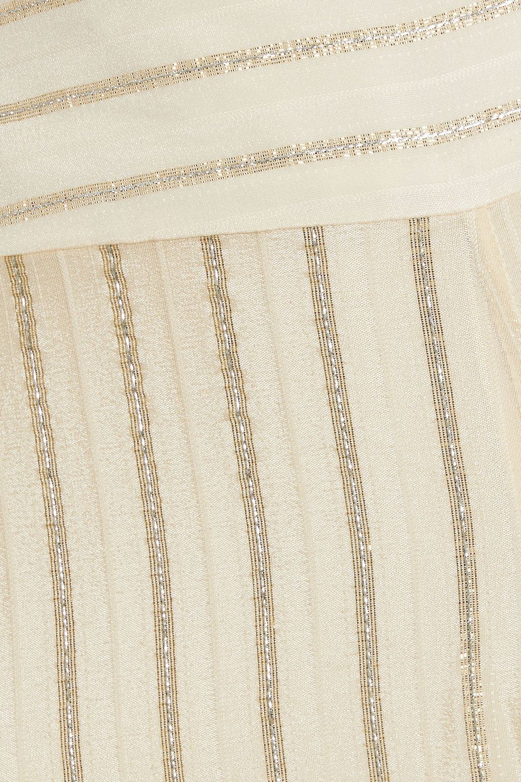 JOHANNA ORTIZ Power metallic striped silk-blend wide-leg pants