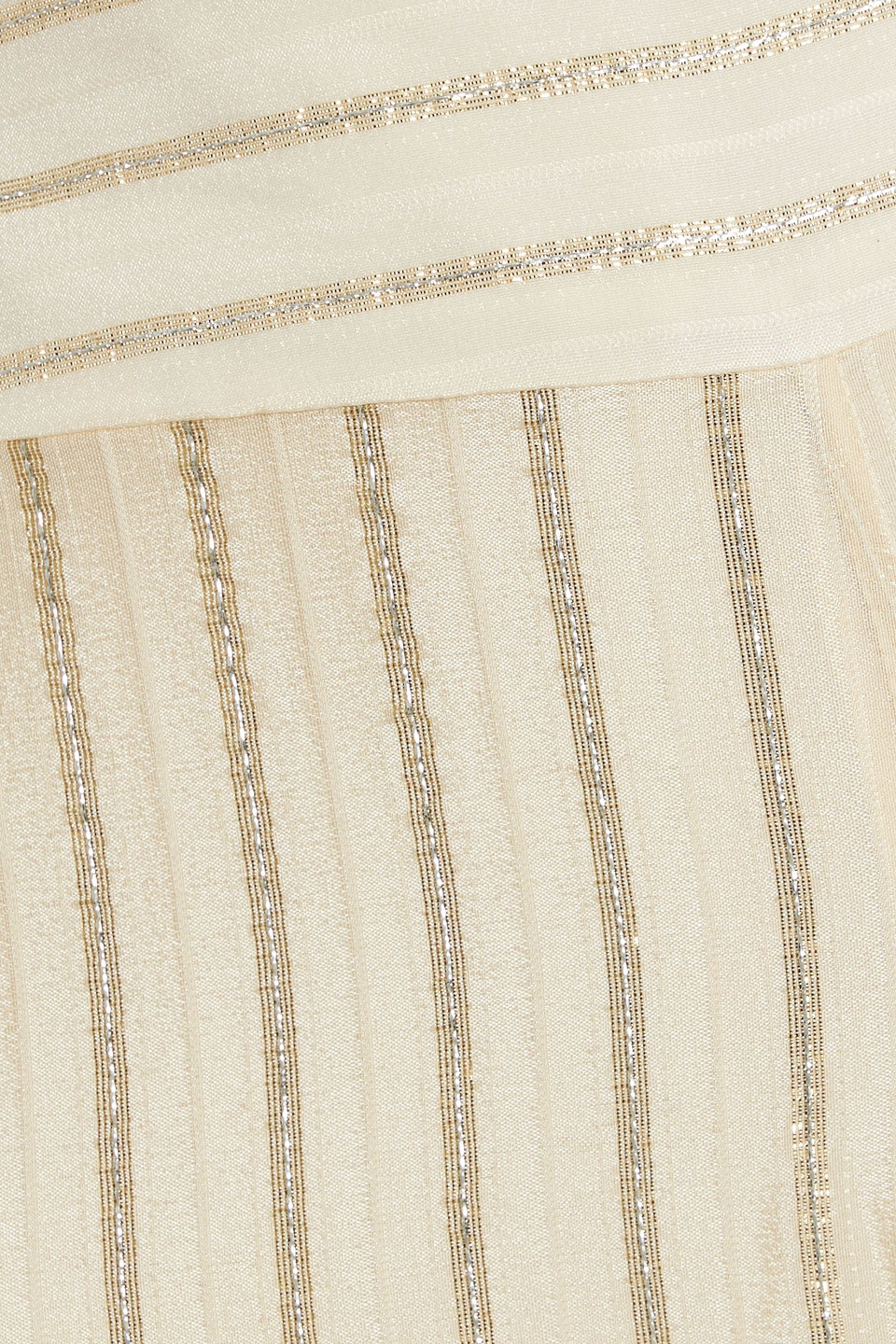 Shop Johanna Ortiz Power Metallic Striped Silk-blend Wide-leg Pants