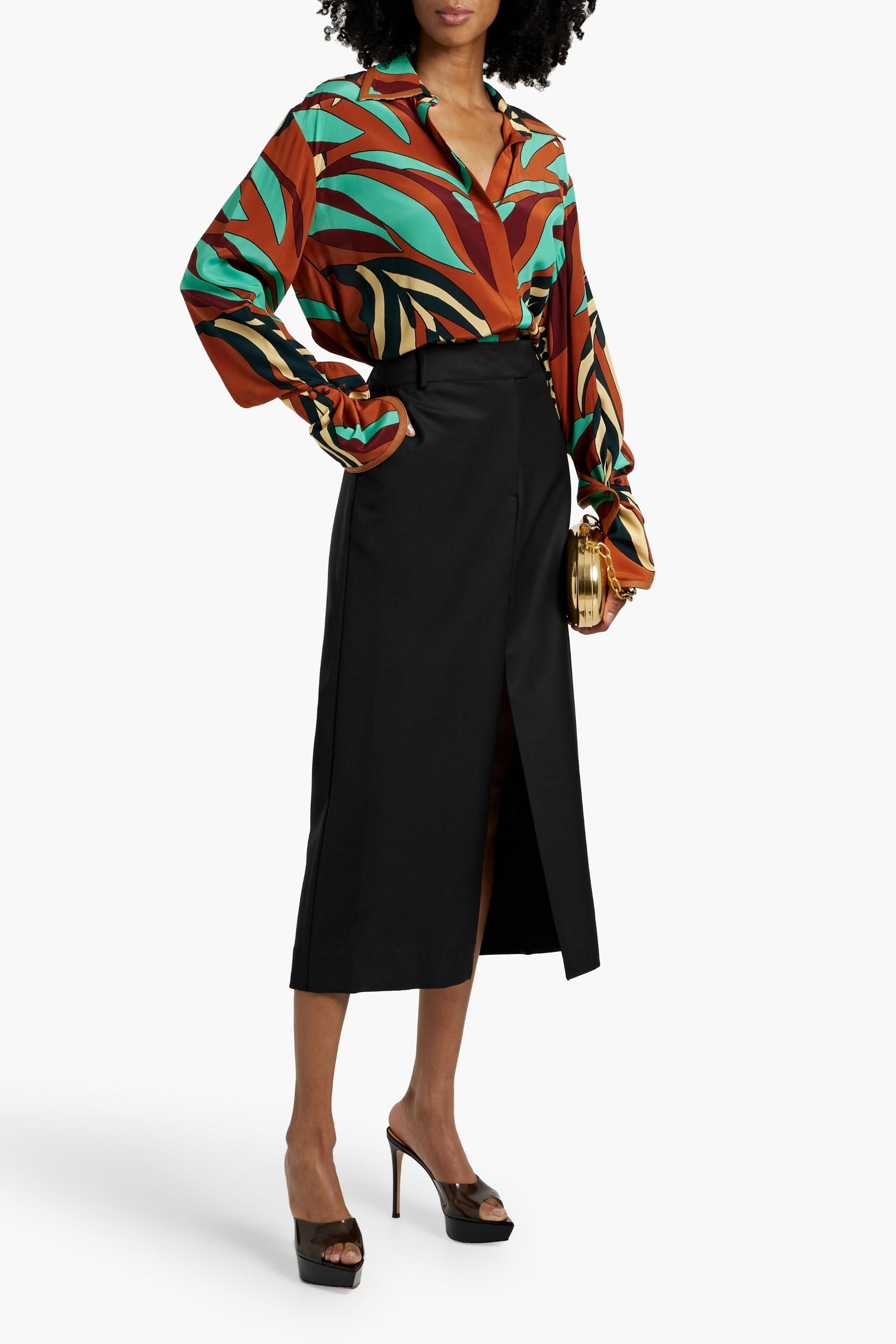 Johanna Ortiz Luz De Alma printed silk-blend crepe shirt