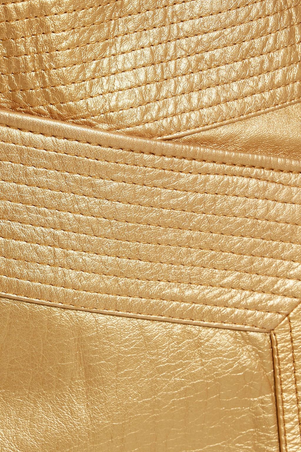 JOHANNA ORTIZ Gold Winter Scents wrap-effect metallic leather midi skirt