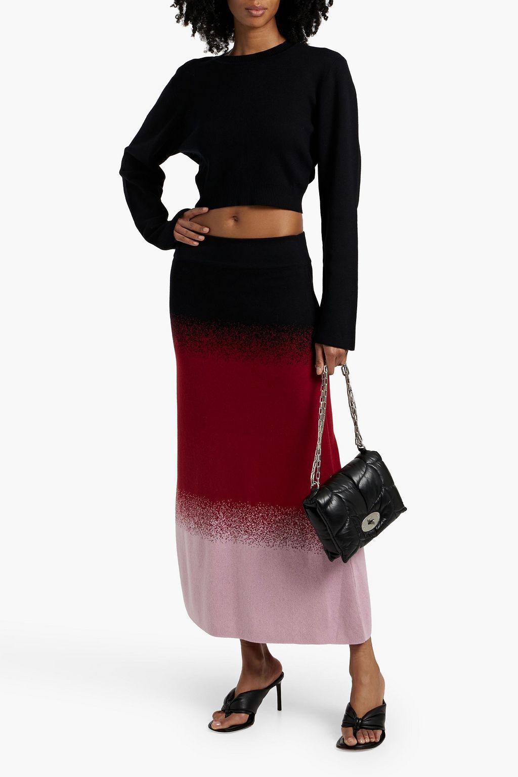 JOHANNA ORTIZ Scapes jacquard-knit Pima cotton midi skirt