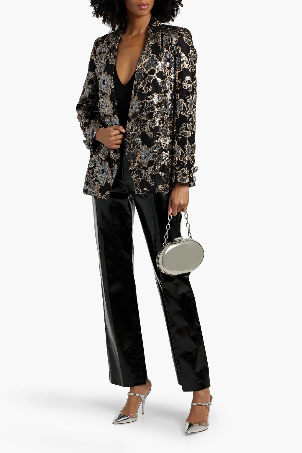 JOHANNA ORTIZ Truly Treasured embellished silk-blend jacquard jacket