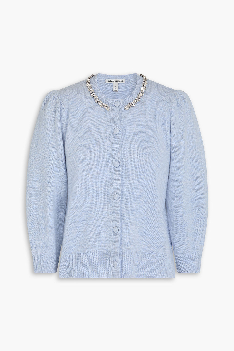 Autumn Cashmere Crystal-embellished Cashmere Cardigan In Light Blue