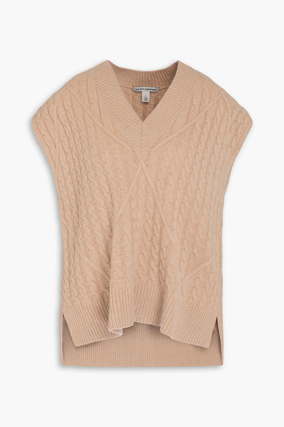 Autumn Cashmere Cable-knit Cashmere Waistcoat In Sand