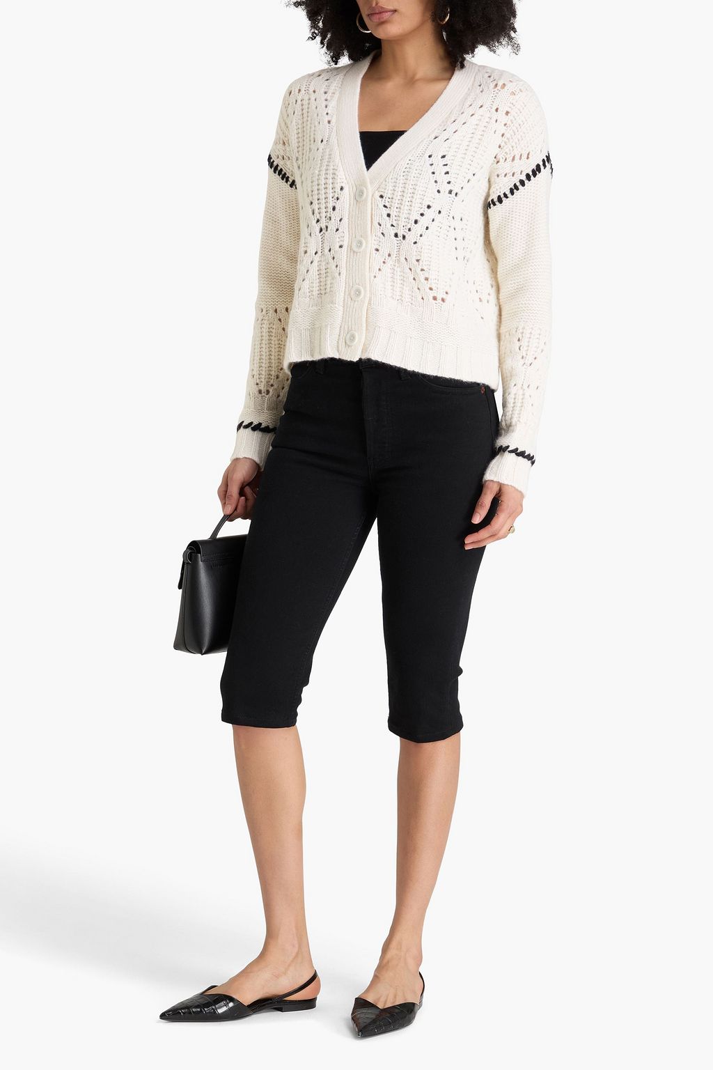 AUTUMN CASHMERE كارديغان من الكشمير بحبكة بوانتيل