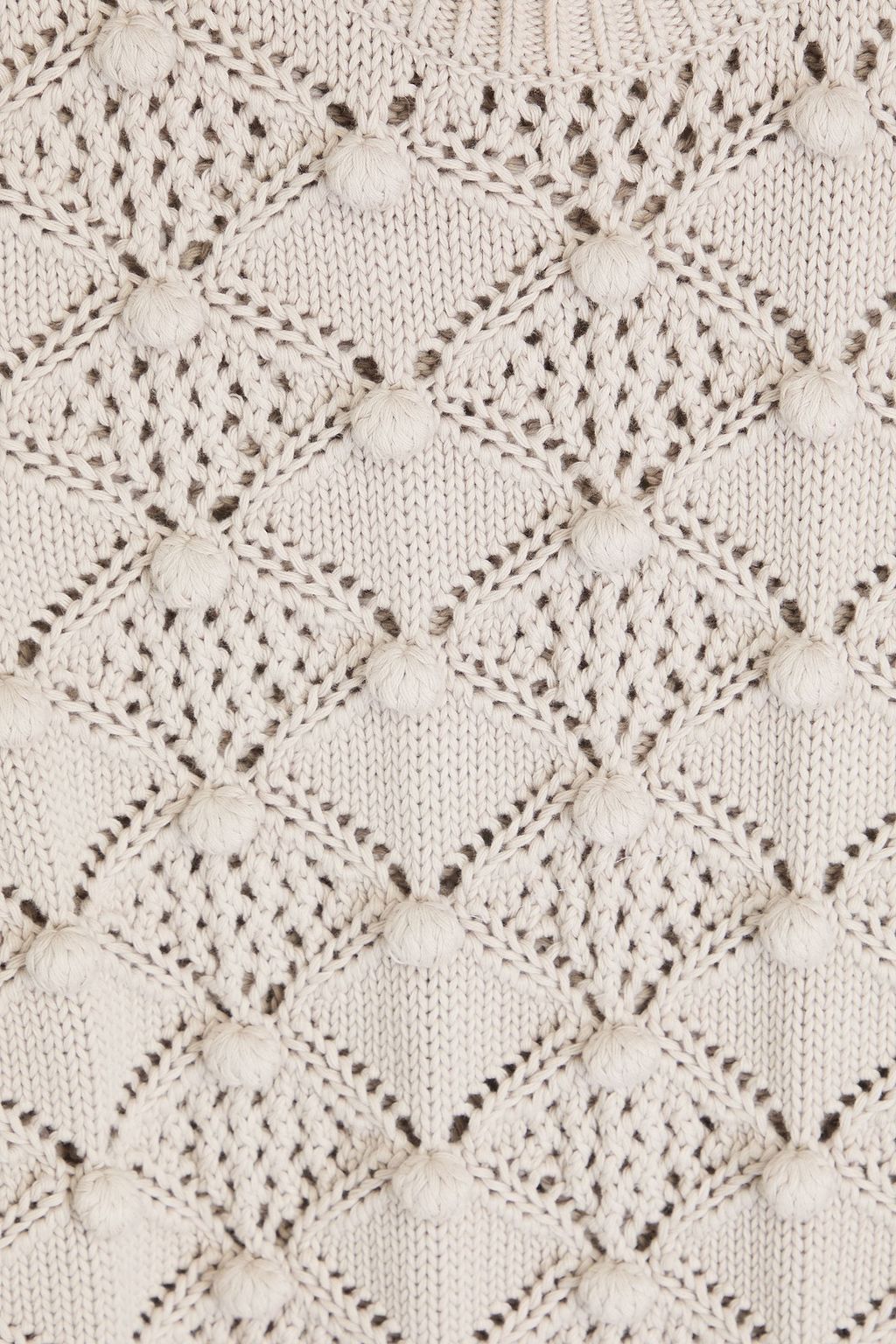 COTTON BY AUTUMN CASHMERE فيست من القطن من نسيج بحبكة بوانتيل مزين بكرات صغيرة