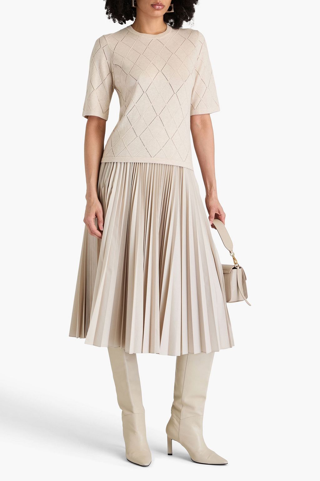 COTTON BY AUTUMN CASHMERE Oberteil aus Baumwolle in Pointelle-Strick