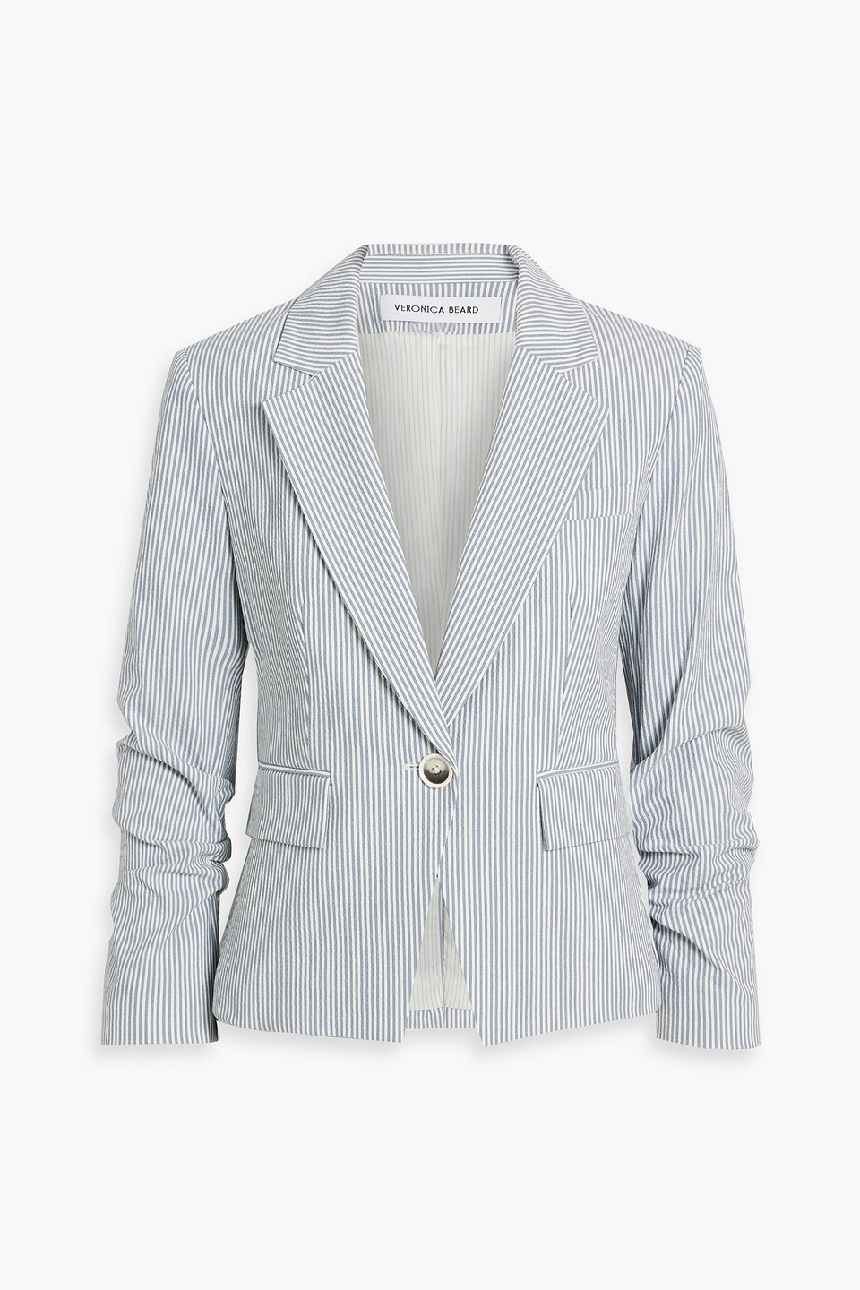 Veronica Beard Aaliyah Striped Cotton-blend Blazer In Light Blue