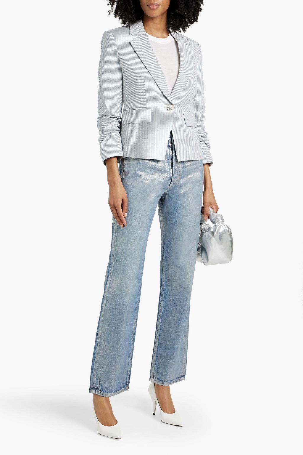 VERONICA BEARD Aaliyah striped cotton-blend blazer