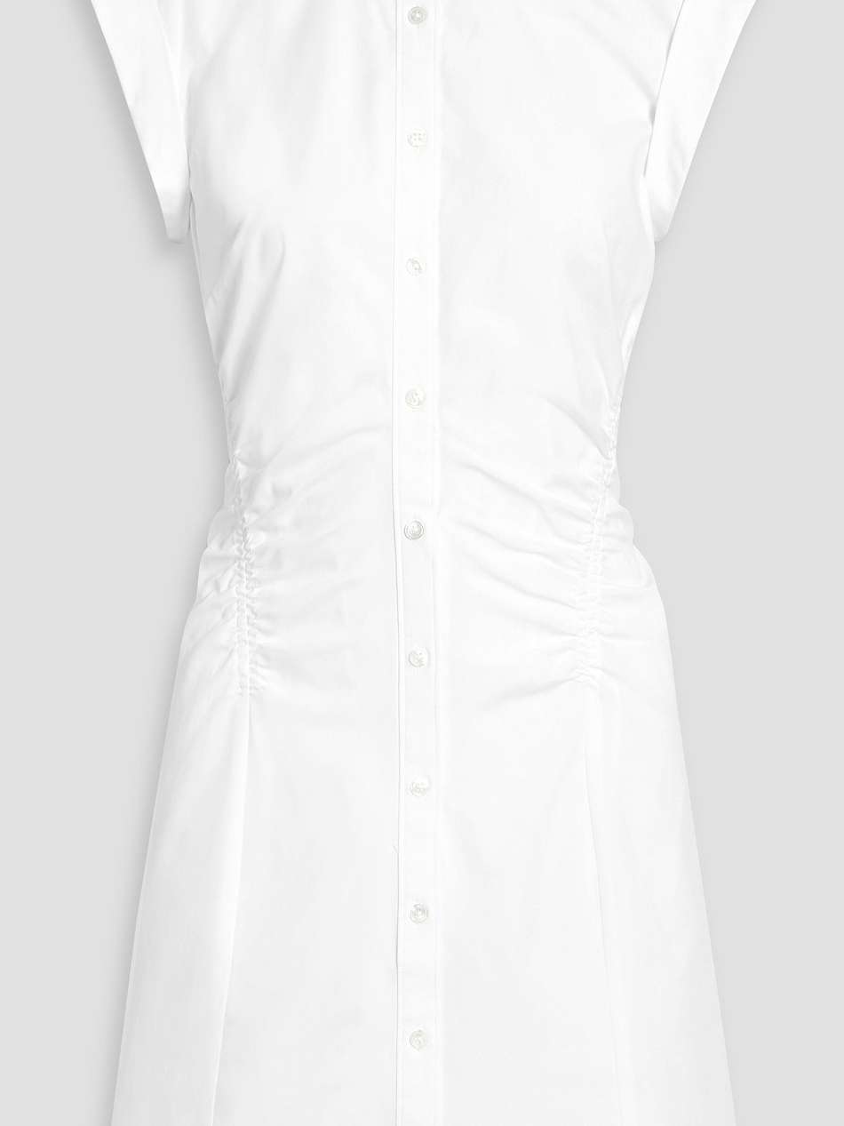 talulah ruched cotton-blend poplin mini shirt dress