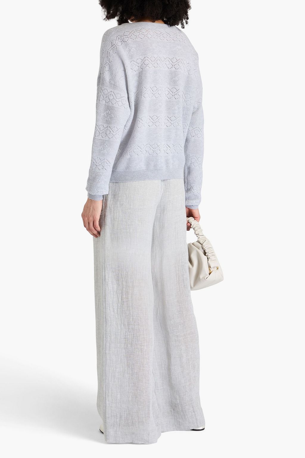 COTTON BY AUTUMN CASHMERE Pullover aus Baumwolle in Pointelle-Strick