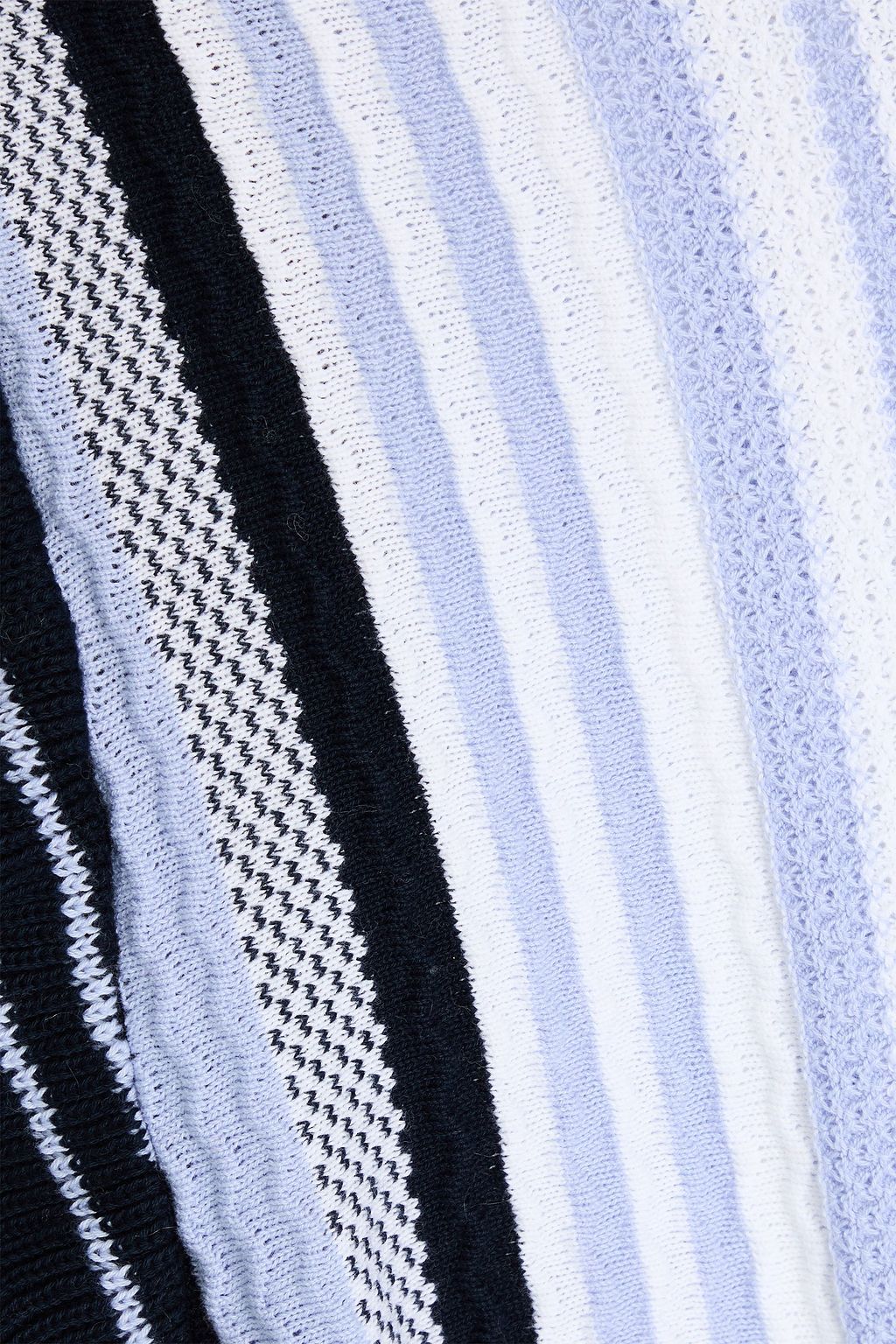 COTTON BY AUTUMN CASHMERE بلوزة بكشاكش من القطن المخطط بحبكة البوانتيل