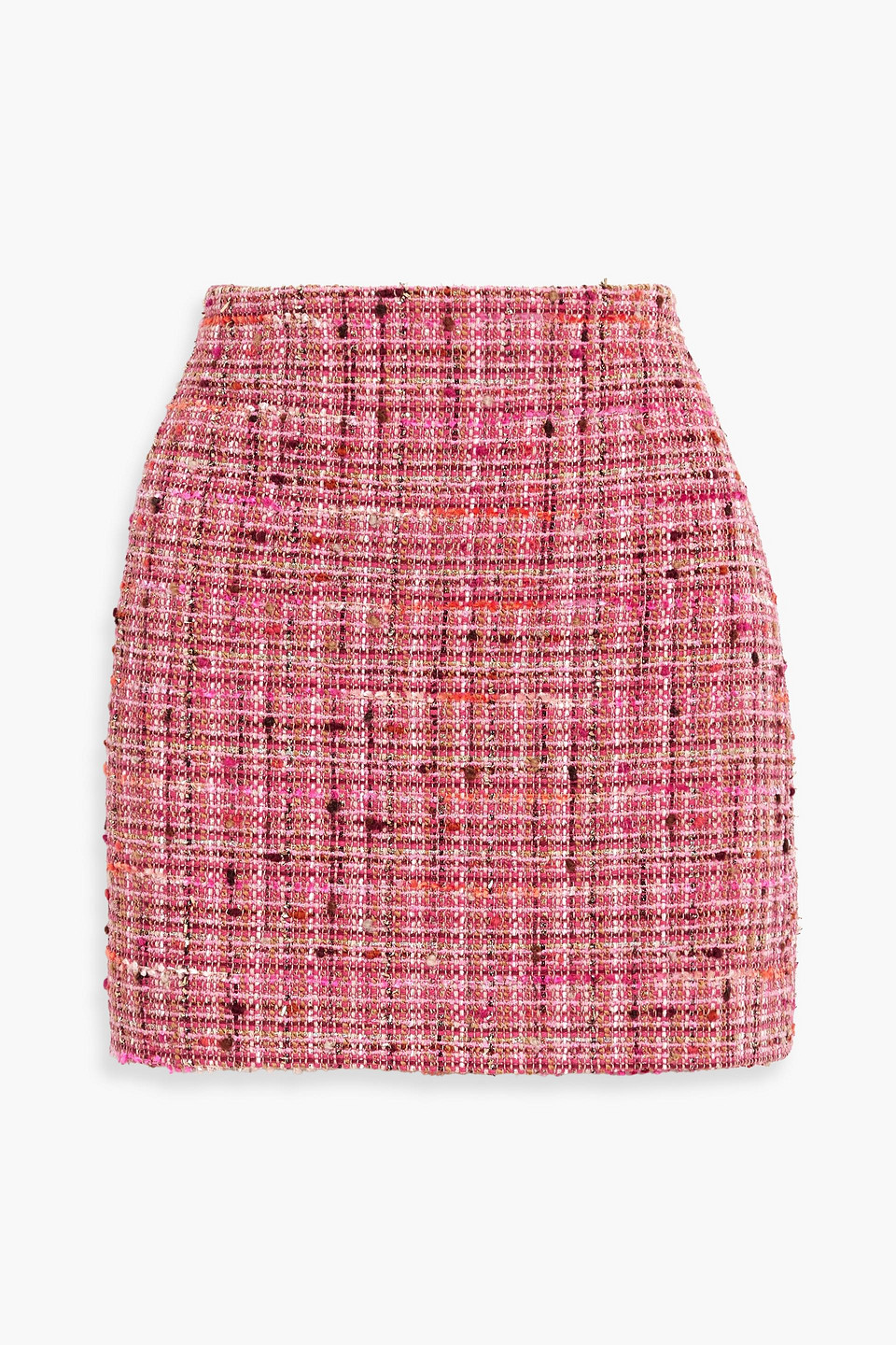 Veronica Beard Ohemia Metallic Tweed Mini Skirt In Pink