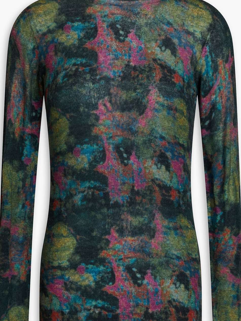 printed cashmere turtleneck top
