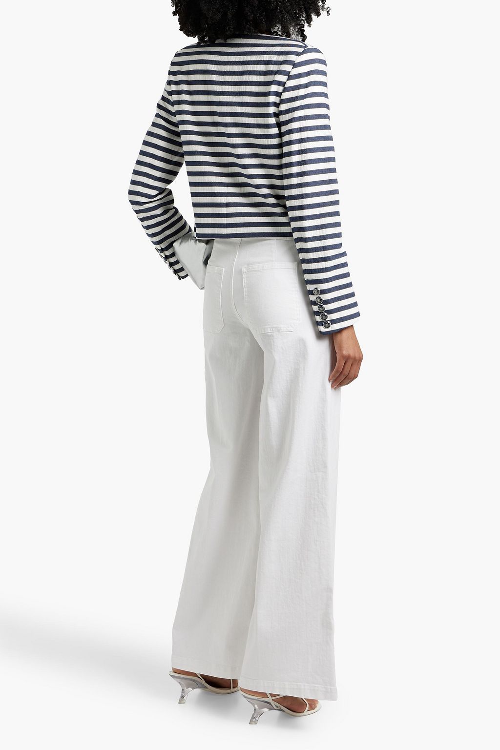 VERONICA BEARD Isa metallic striped woven jacket