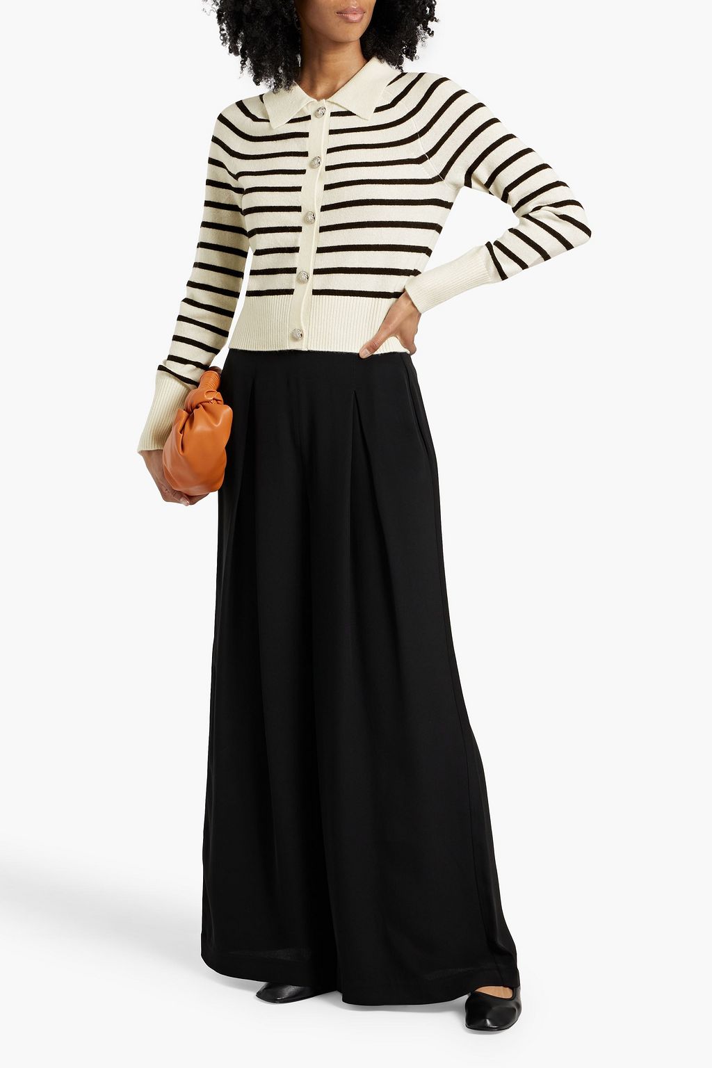 VERONICA BEARD Cheshire striped cashmere cardigan