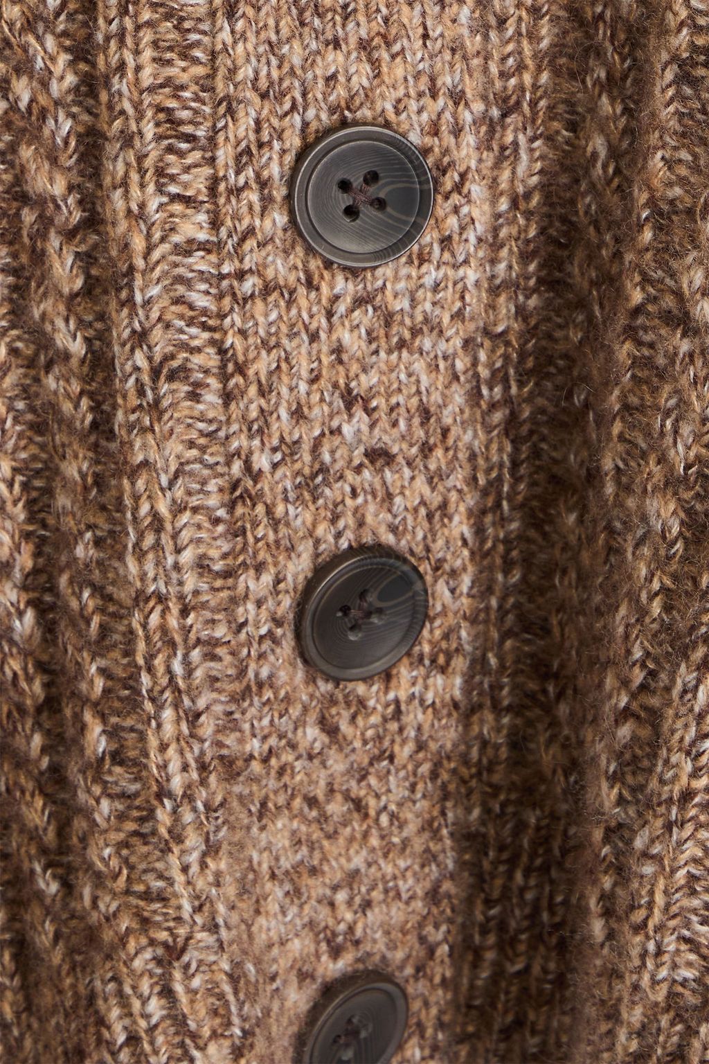 AUTUMN CASHMERE Marled cable-knit cashmere and silk-blend cardigan