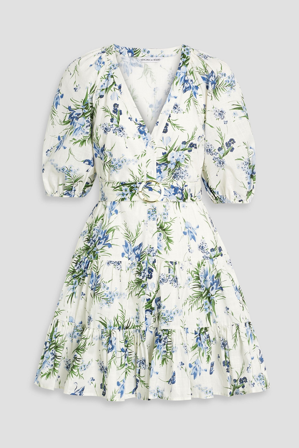 Dewey belted floral-print cotton-gauze mini dress