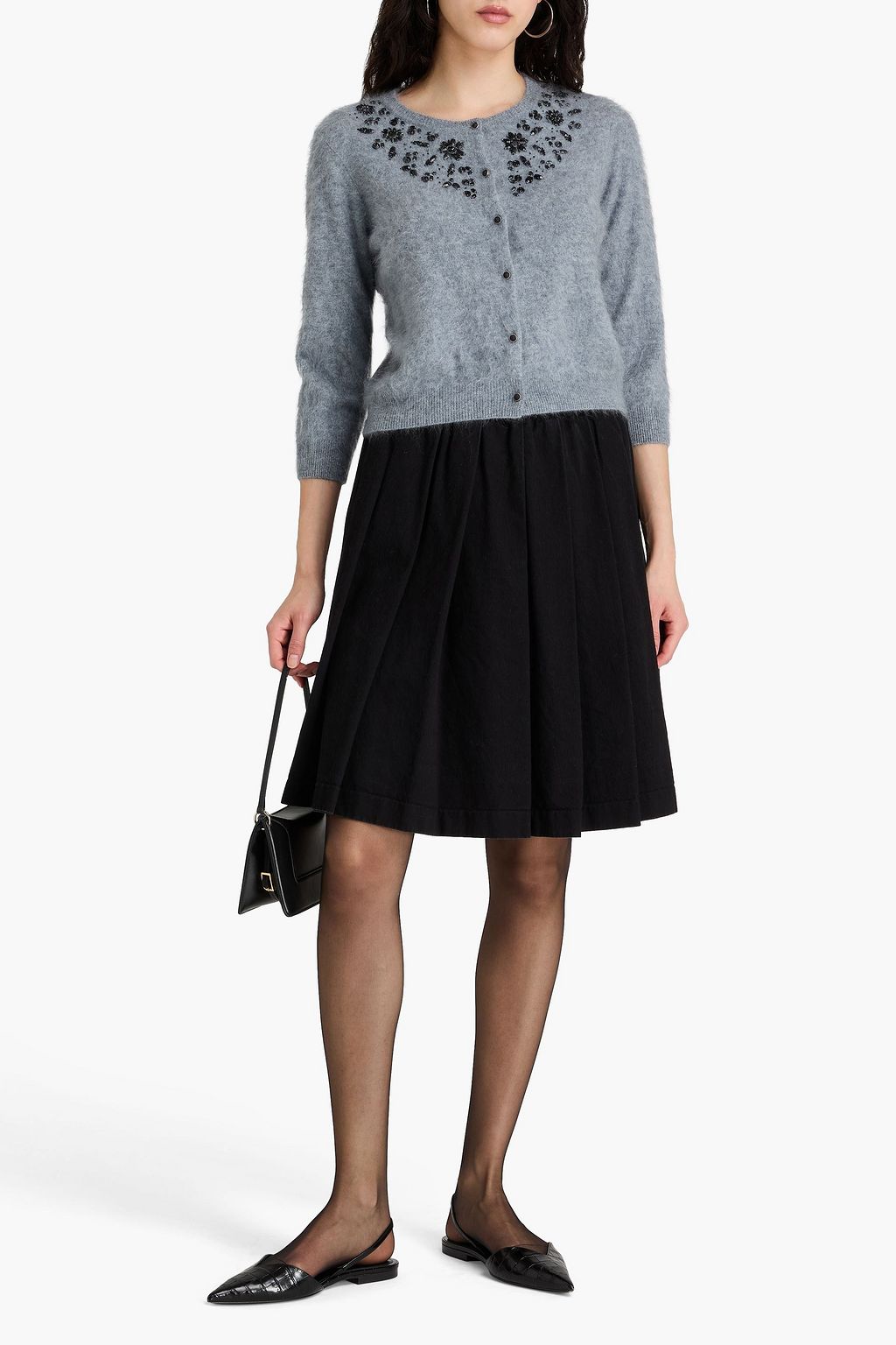 AUTUMN CASHMERE Crystal-embellished cashmere cardigan