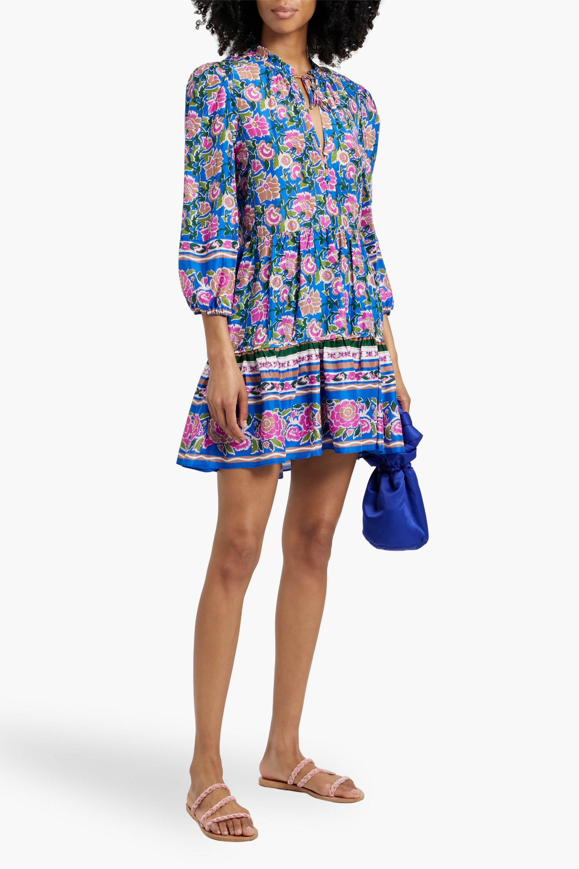 Veronica Beard Hawken printed silk mini dress